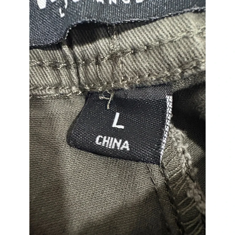 WXYZ Los Angeles Mens Cargo Jogger Pants Olive Green Elastic Waist Size L